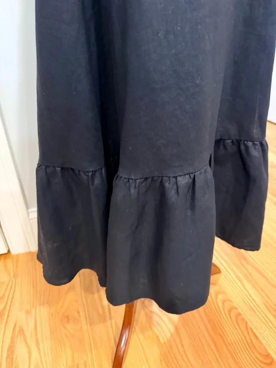 Reformation Black Linen Wrap Ruffle Skirt - Picture 12 of 15